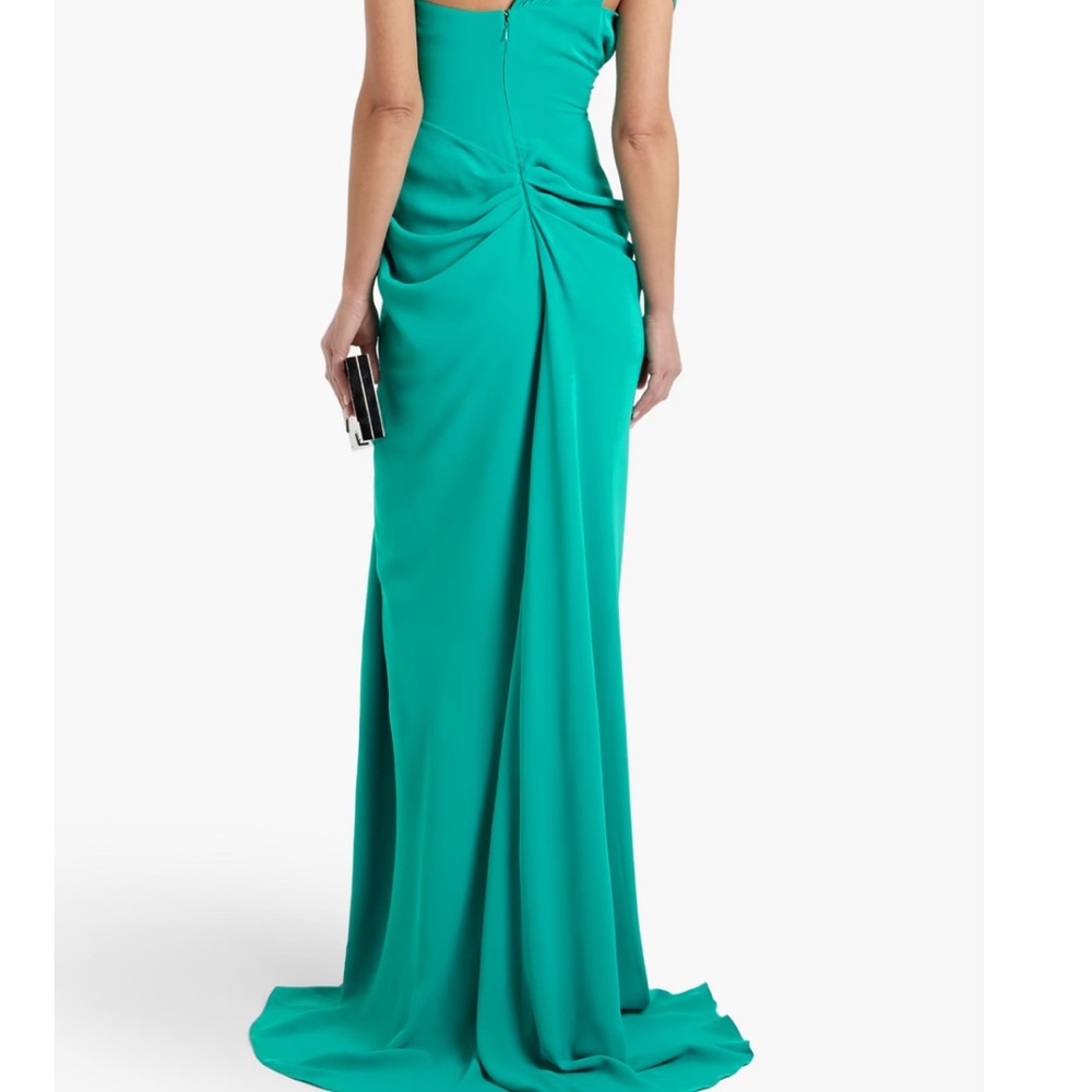 Rhea Costa Blue One-Shoulder Gown for Weddings - Picture 3 of 11